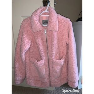 Levi’s Pink Soft Sherpa Teddy Coat Jacket